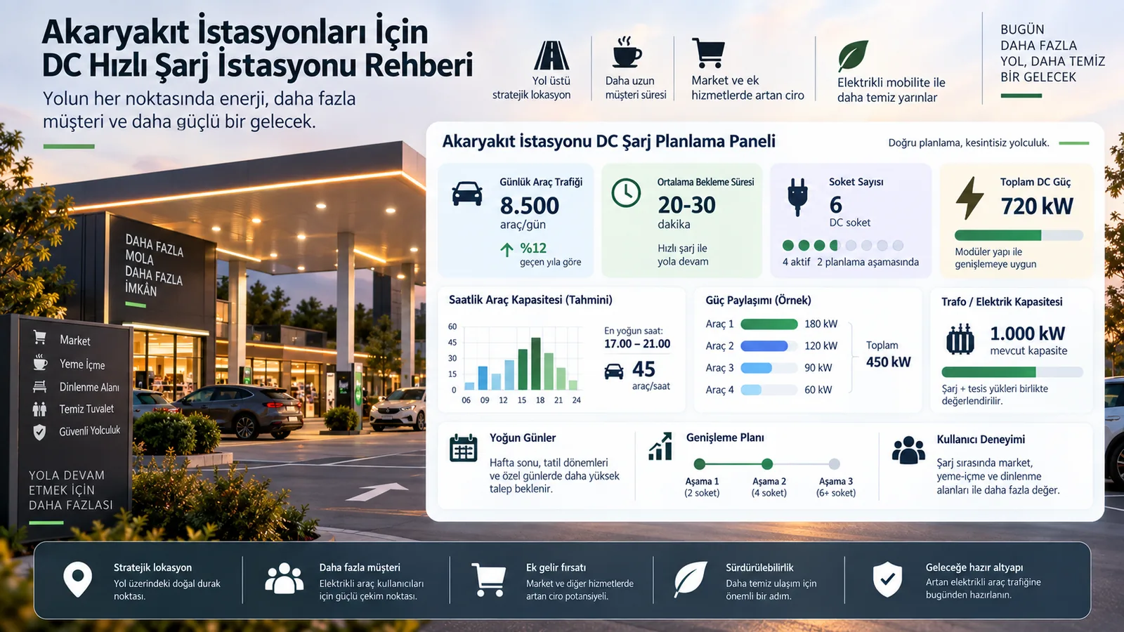 Akaryakıt İstasyonları İçin DC Hızlı Şarj İstasyonu Rehberi